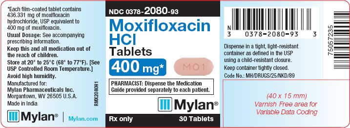 Moxifloxacin Hydrochloride Tablets 400 mg Bottle Label