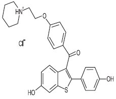 Raloxifene hydrochloride Structural formula