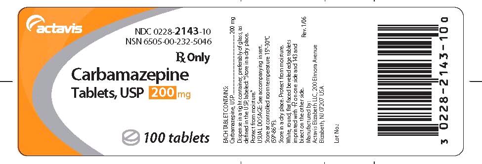 Carbamazepine Tablets USP 200 mg, 100s Label