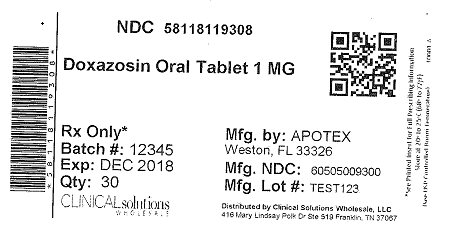 Doxazosin 1mg tablet 30 count blister card