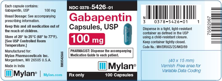 Gabapentin Capsules, USP 100 mg Bottle Label