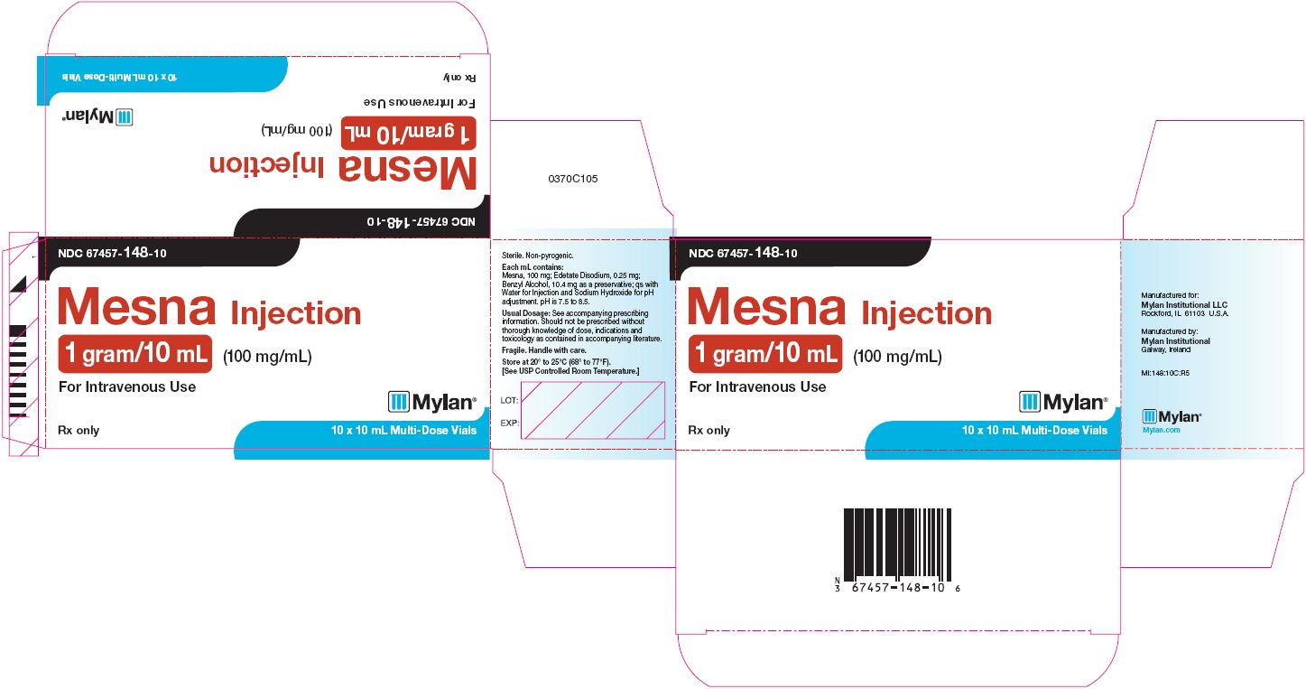 Mesna Injection 1 gram/10 mL Carton Label