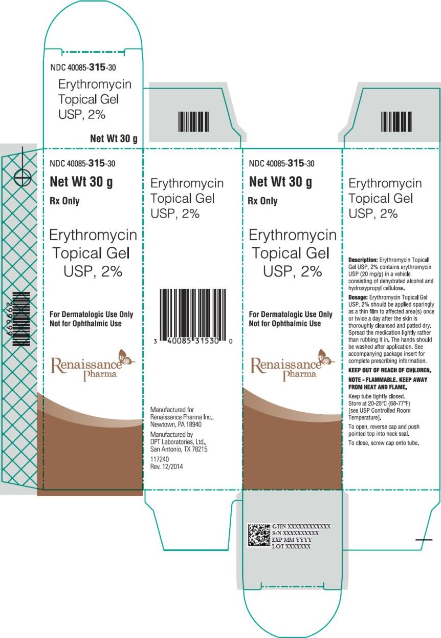 Erythromycin Topical Gel 2% Carton Label