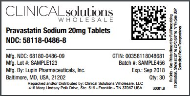 Pravastatin Sodium 20mg tablet 30 count blister card