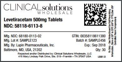Levetiracetam 500mg tablet 30 count blister card