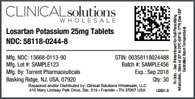 Losartan Potassium 25mg tablet 30 count blister card