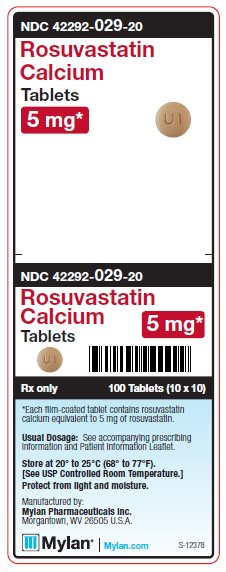 Rosuvastatin Calcium 5 mg Tablets Unit Carton Label