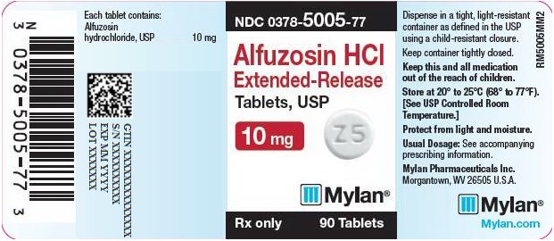 Alfuzosin Hydrochloride Extended-Release Tablets 10 mg Bottle Label