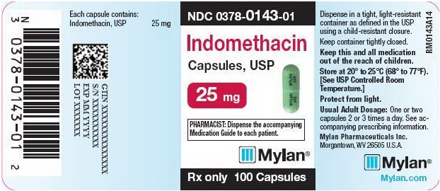 Indomethacin Capsules 25 mg Bottle Label