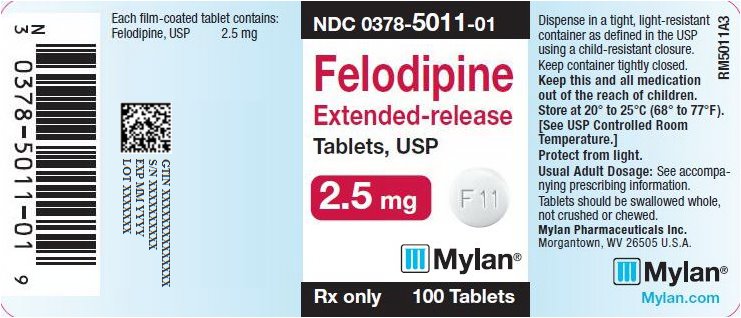 Felodipine Extedned-Release Tablets 2.5 mg Bottle Label