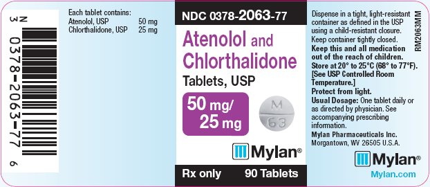 Atenolol and Chlorthalidone Tablets 50 mg/25 mg Bottle Label