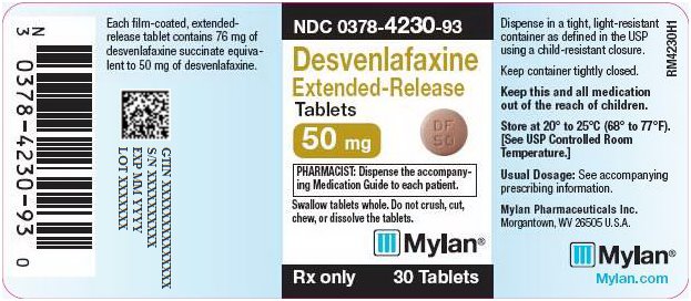Desvenlafaxine Extended-Release Tablets 50 mg Bottle Label