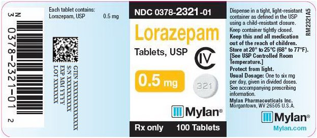 Lorazepam Tablets, USP 0.5 mg Bottle Label