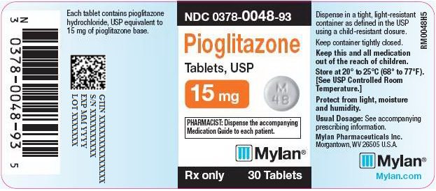 Pioglitazone Tablets, USP 15 mg Bottle Label