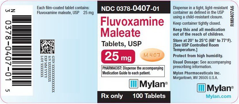 Fluvoxamine Maleate Tablets 25 mg Bottle Label