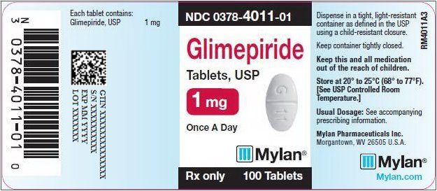 Glimepiride Tablets 1 mg Bottle Label