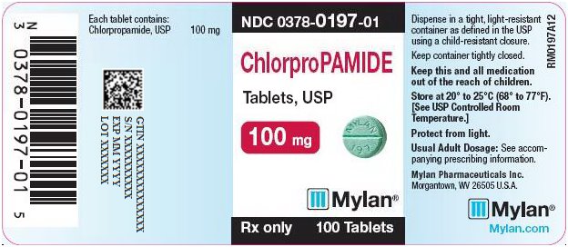 Chlorpropamide Tablets 100 mg Bottle Label