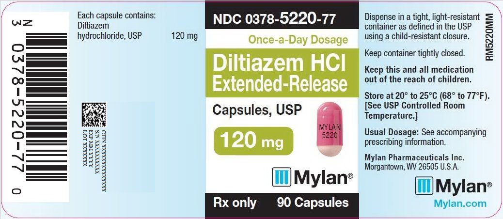 Diltiazem Hydrochloride Extended-Release Capsules 120 mg Bottle Label