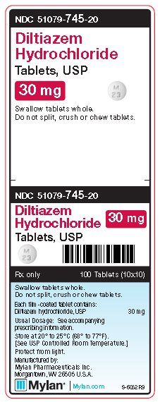Diltiazem Hydrochloride 30 mg Tablets Unit Carton Label