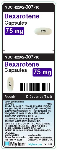 Bexarotene 75 mg Capsules Unit Carton Label