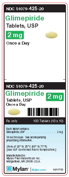 Glimepiride 2 mg Tablets Unit Carton Label