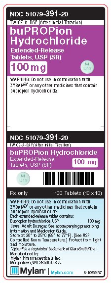 Bupropion Hydrochloride E.R. 100 mg Tablets (SR) Unit Carton Label