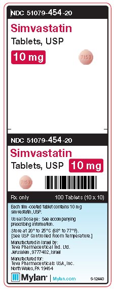 Simvastatin 10 mg Tablets Unit Carton Label
