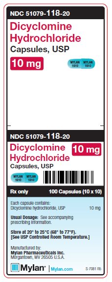 Dicyclomine Hydrochloride 10 mg Capsules Unit Carton Label