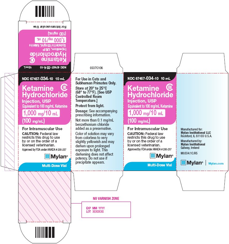 Ketamine Hydrochloride Injection 100 mg/mL Carton Label
