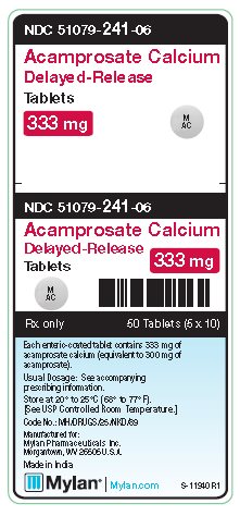 Acamprosate Calcium Delayed-Release 333 mg Tablets Unit Carton Label