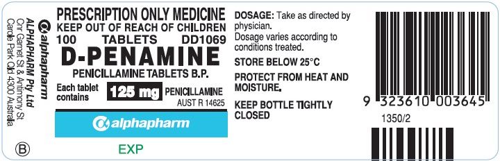 D-Penamine Tablets 125 mg Label