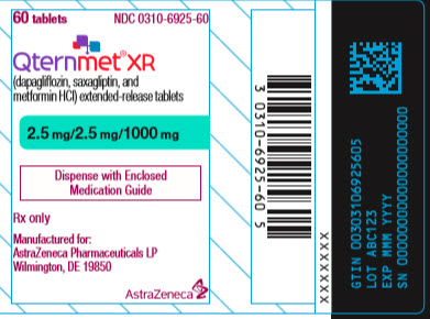 Qternmet XR 2.5 mg/2.5 mg/1000 mg 60 tablet bottle label