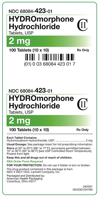 2 mg Hydromorphone HCl Tablets Carton