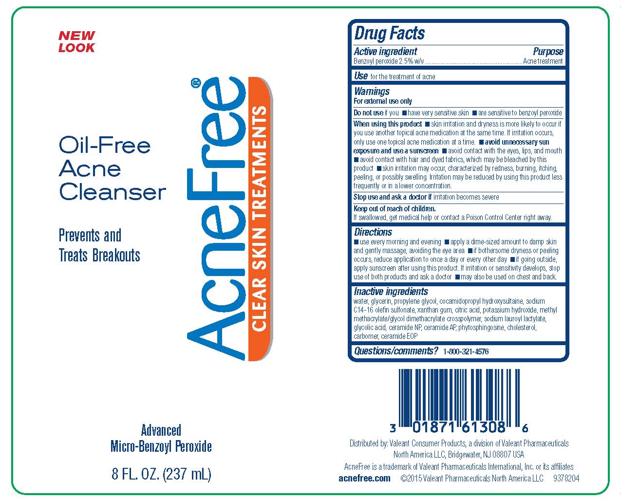 AcneFree Oil-Free Acne Cleanser - 8 fl oz Bottle Label