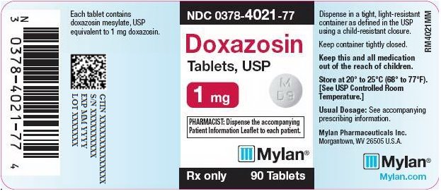 Doxazosin Tablets 1 mg Bottle Label