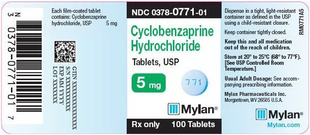 Cyclobenzaprin Hydrochloride Tablets 5 mg Bottle Label