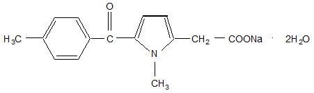 Tolmetin Sodium Structural Formula