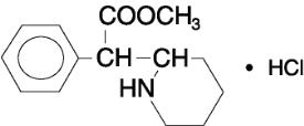 Methylphenidate hydrochloride structural formula 