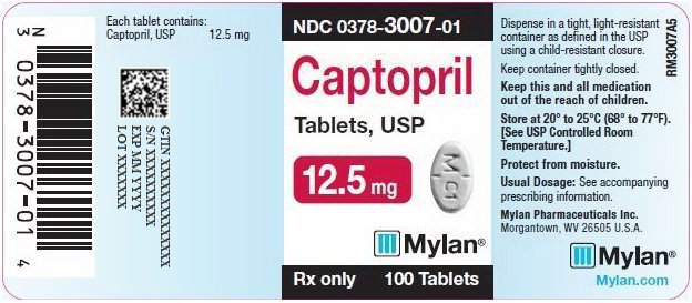 Captopril Tablets 12.5 mg Bottle Label