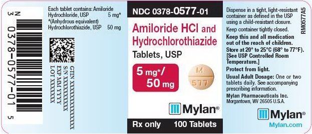 Amiloride HCl and Hydrochlorothiazide Tablets 5 mg/50 mg Bottle Label
