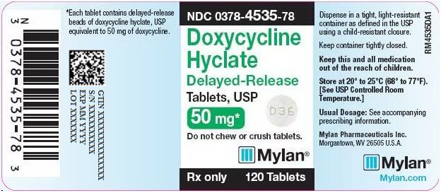 Doxycycline Hyclate Delayed-Release Tablets, USP 50 mg