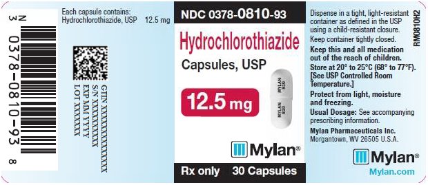 Hydrochlorothiazide Capsules 12.5 mg Bottle Label