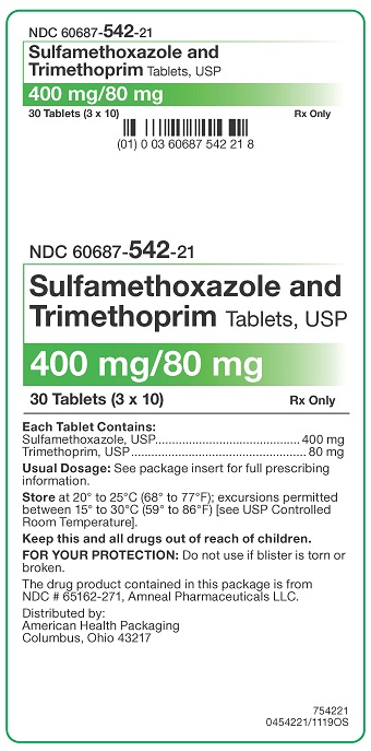 400 mg/80 mg Sulfamethoxazole & Trimethoprim Tablets Carton