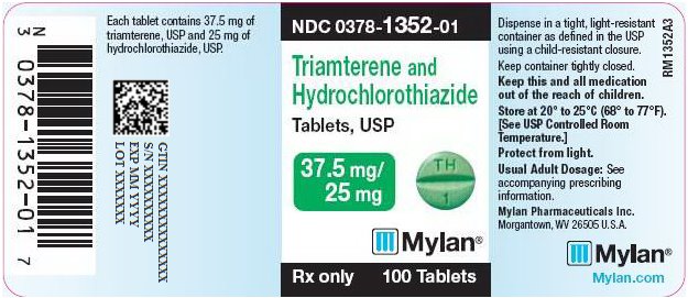 Triamterene and Hydrochlorothiazide Tablets, USP 37.5 mg/25 mg Bottle Label