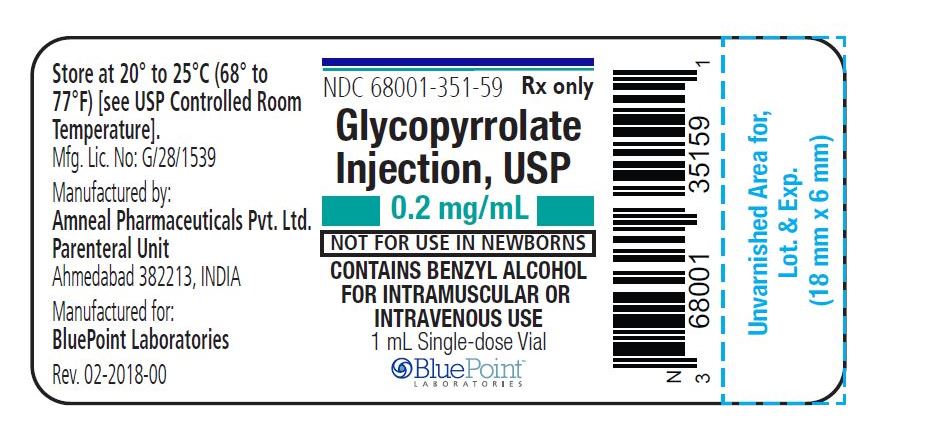 Glycopyrrolate Injection 0.2mg_mL - 1 mL fill Vial Label - BluePointRev 02-2018-00