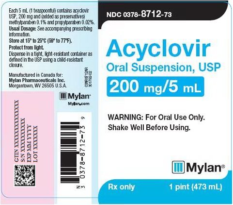 Acyclovir Oral Suspension 200 mg/5 mL Label