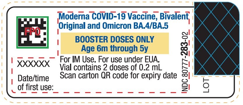 Moderna COVID-19 Vaccine, Bivalent Suspension for Intramuscular Injection for use under Emergency Use Authorization-Booster Doses Only-Age 6m through 5y Vial