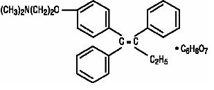 Structural formula for tamoxifen