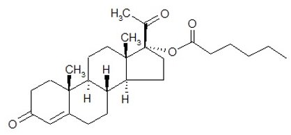 Hydroxyprogesterone caproate Structural Formula