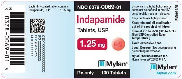 Indapamide Tablets 1.25 mg Bottle Label